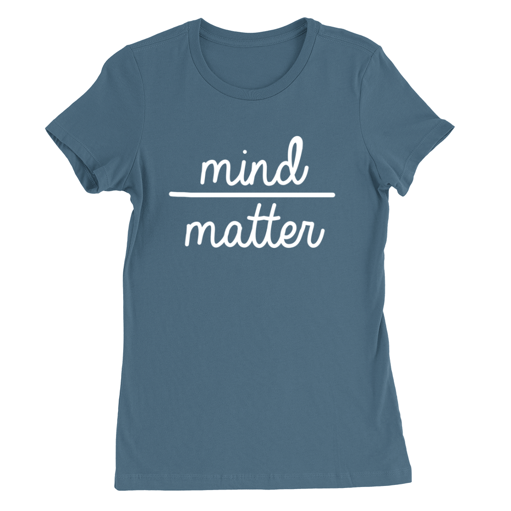 Mind Over Matter Womens T-Shirt Funny Quote Zen Yoga Workout Gym Cool ...