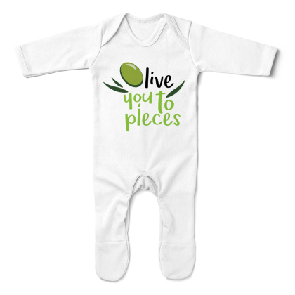 Olive You To Pieces Baby Romper