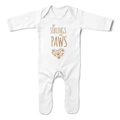 My Siblings Have Paws Baby Romper