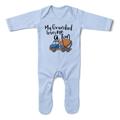 My Grandad Loves Me A Ton Baby Romper