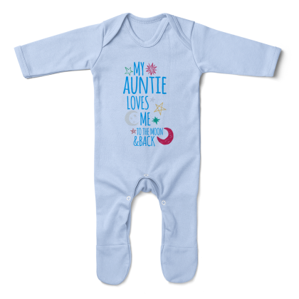 My Auntie Loves Me To The Moon And Back Baby Romper