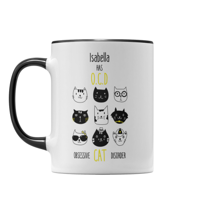 Personalised Name Cat Mug