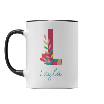 Personalised Name Floral Mug
