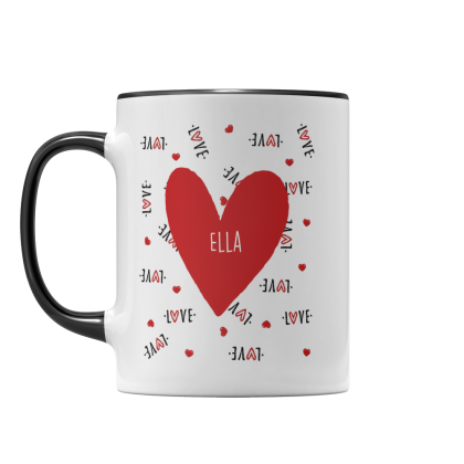 Personalised Name Love Hearts Mug