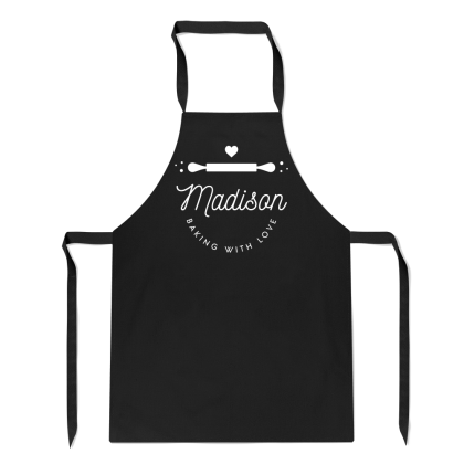 Personalised Name Baking Love Apron No Pocket