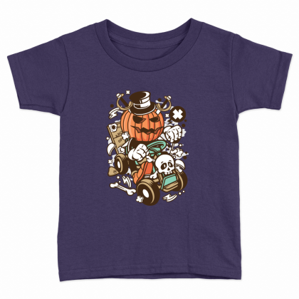 Gokart Pumpkin Kids T-Shirt