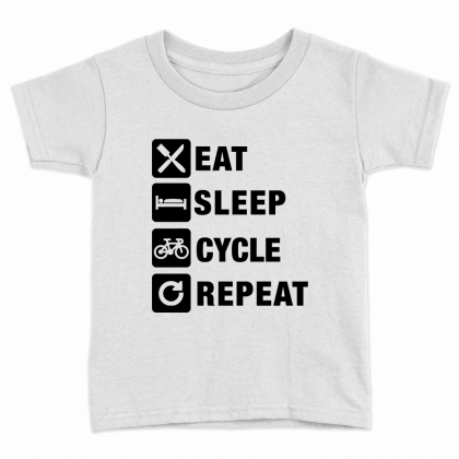 Eat Sleep Cycle Repeat Kids T-Shirt