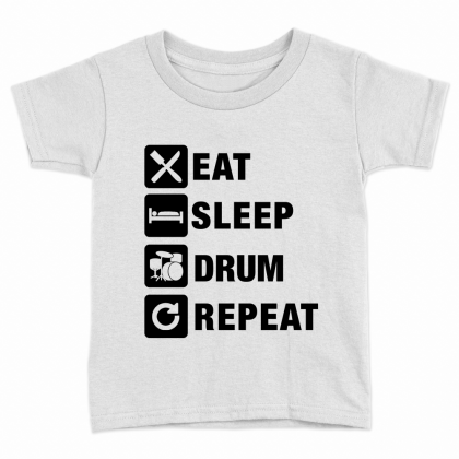 Eat Sleep Drum Repeat Kids T-Shirt