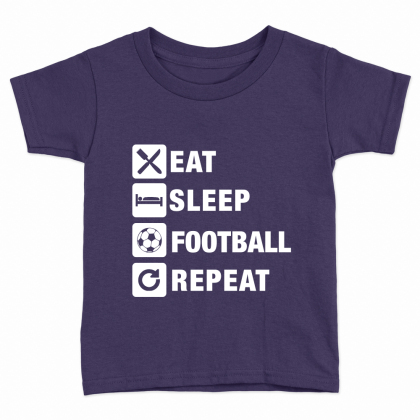 Eat Sleep Football Repeat Kids T-Shirt