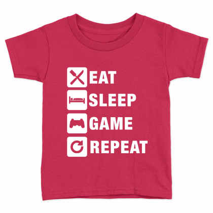 Eat Sleep Game Repeat Kids T-Shirt