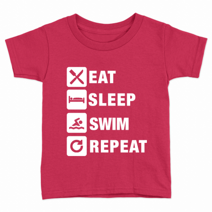 Eat Sleep Swim Repeat Kids T-Shirt