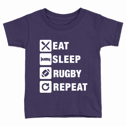 Eat Sleep Rugby Repeat Kids T-Shirt
